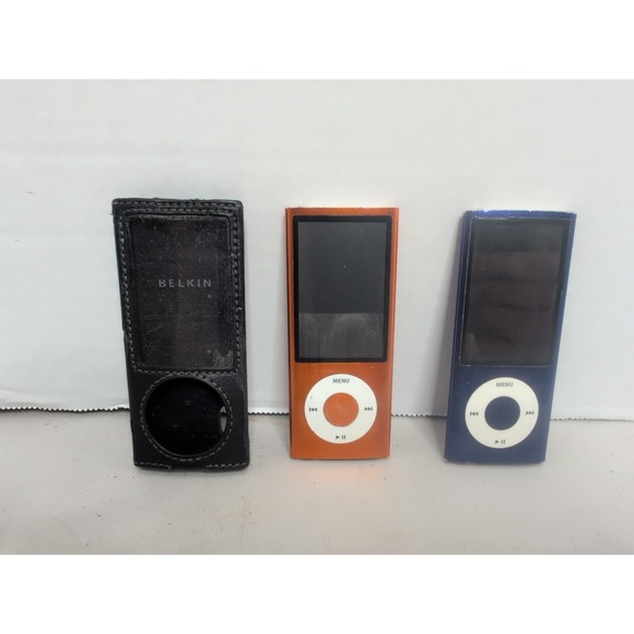 Two Apple iPod nano 5th Generation Blue Orange 8GB A1320